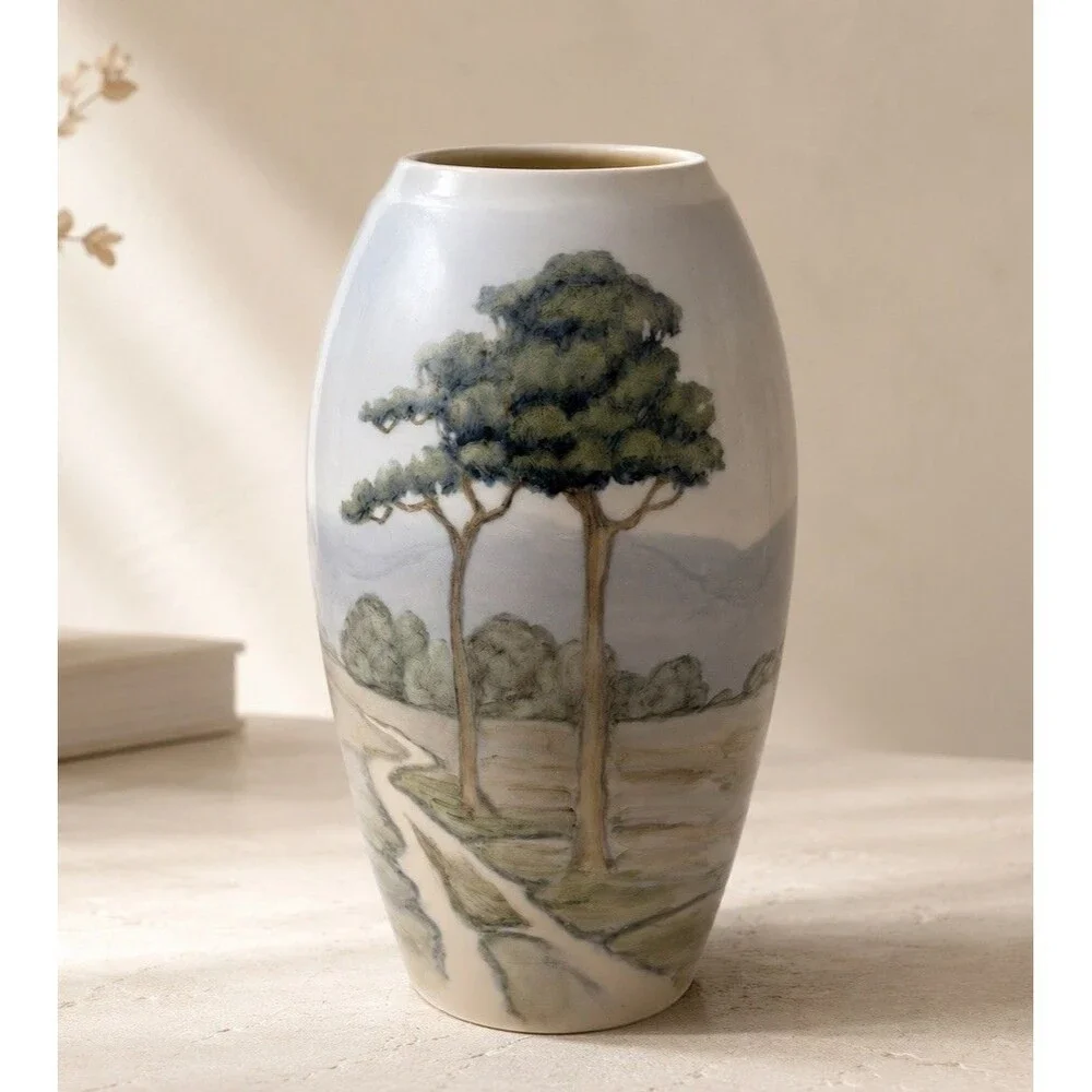 Antique Bing & Grondahl B&G Denmark 8692-251 Art Nouveau Tree Landscape Vase 7